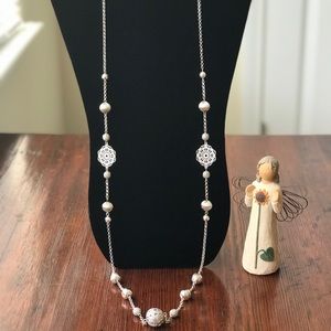 Target Silver-toned Bead Necklace